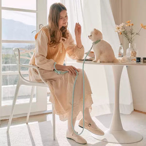 Discover the Ultimate Pet Leather Collar with Hand Held Rope Leash Control